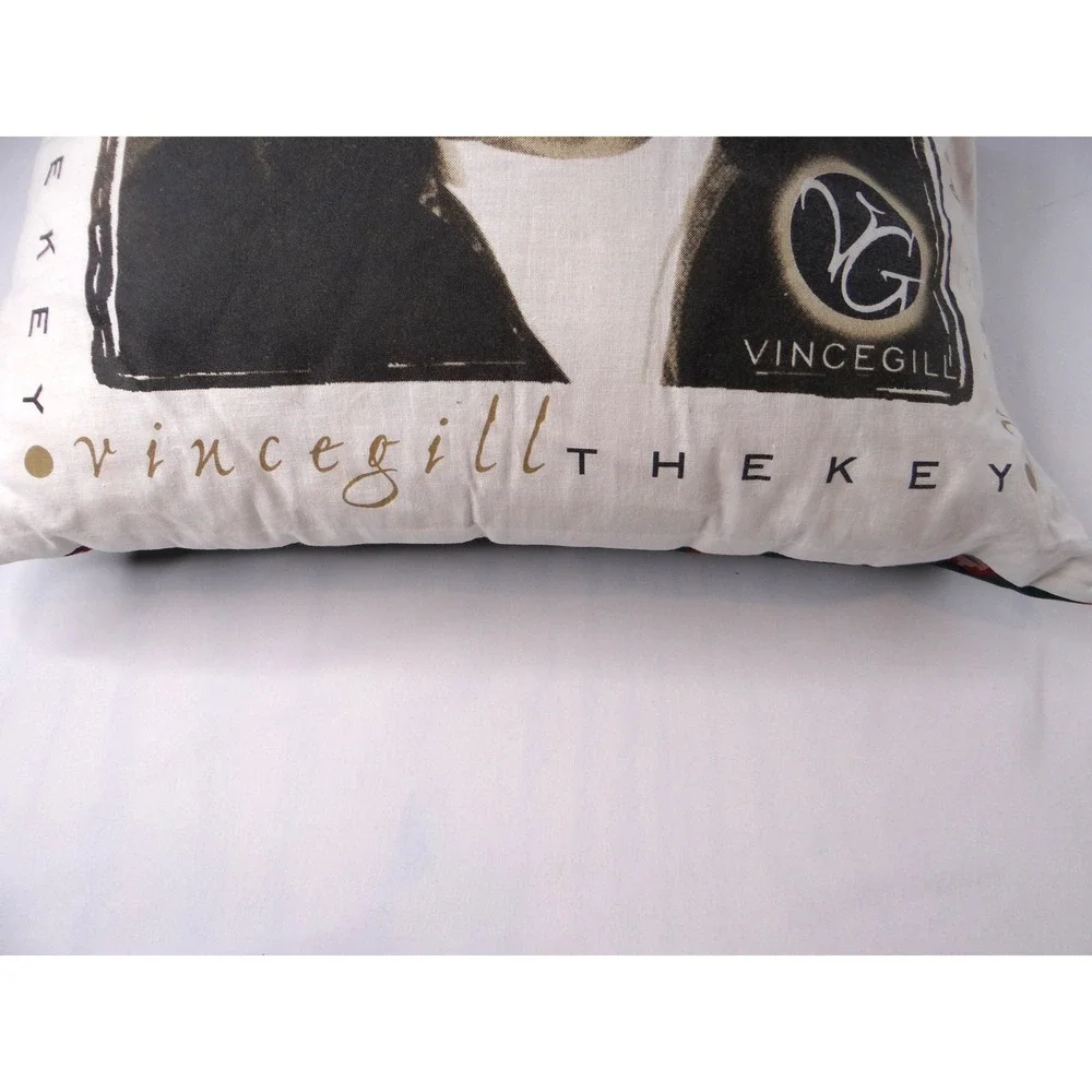 Vintage Vince Gill‎ The Key DIY Throw Pillow Decorative Music Memorabilia